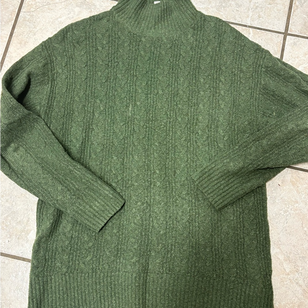 Time and Tru Olive Turtleneck Sweater